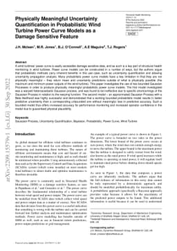 Physically Meaningful Uncertainty Quantification in Probabilistic Wind
  Turbine Power Curve Models as a Damage Sensitive Feature