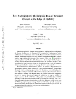 Self-Stabilization: The Implicit Bias of Gradient Descent at the Edge of
  Stability
