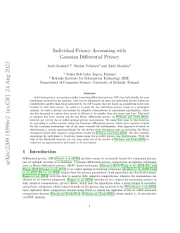 Individual Privacy Accounting with Gaussian Differential Privacy
