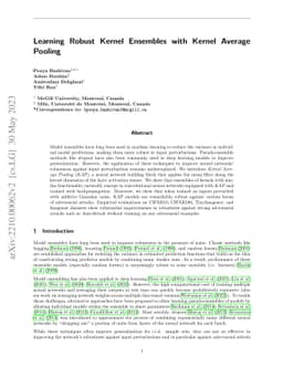 Learning Robust Kernel Ensembles with Kernel Average Pooling
