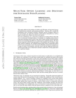 Multi-Task Option Learning and Discovery for Stochastic Path Planning
