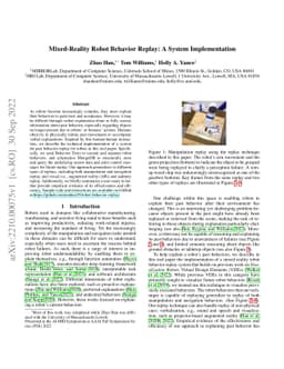 Mixed-Reality Robot Behavior Replay: A System Implementation