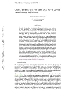 Causal Estimation for Text Data with (Apparent) Overlap Violations
