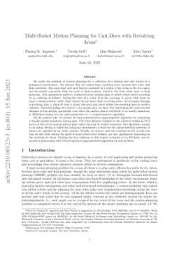 Multi-Robot Motion Planning for Unit Discs with Revolving Areas