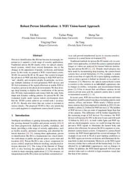 Robust Person Identification: A WiFi Vision-based Approach