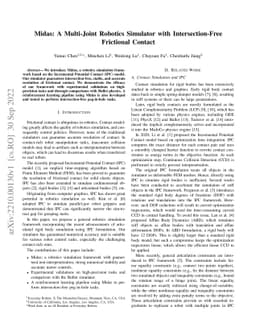Midas: A Multi-Joint Robotics Simulator with Intersection-Free
  Frictional Contact