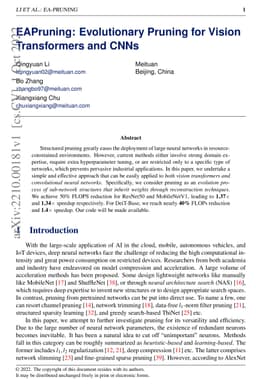 EAPruning: Evolutionary Pruning for Vision Transformers and CNNs