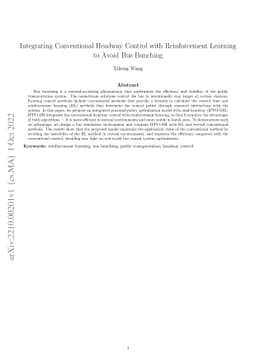 Integrating Conventional Headway Control with Reinforcement Learning to
  Avoid Bus Bunching