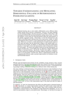 Towards Understanding and Mitigating Dimensional Collapse in
  Heterogeneous Federated Learning