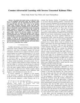 Counter-Adversarial Learning with Inverse Unscented Kalman Filter