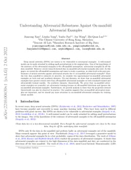 Understanding Adversarial Robustness Against On-manifold Adversarial
  Examples