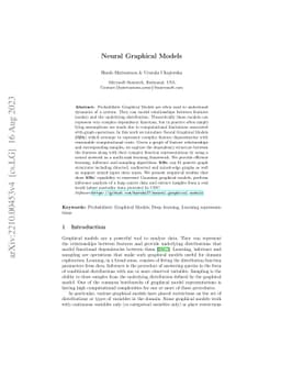 Neural Graphical Models