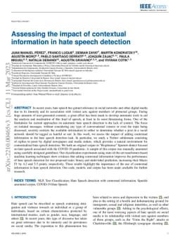 Assessing the impact of contextual information in hate speech detection