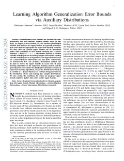 Learning Algorithm Generalization Error Bounds via Auxiliary
  Distributions