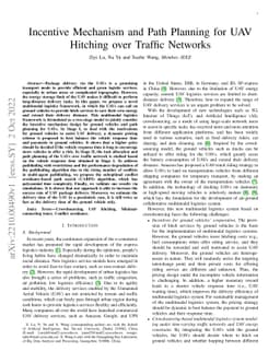 Incentive Mechanism and Path Planning for UAV Hitching over Traffic
  Networks