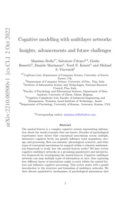 Cognitive modelling with multilayer networks: Insights, advancements and
  future challenges