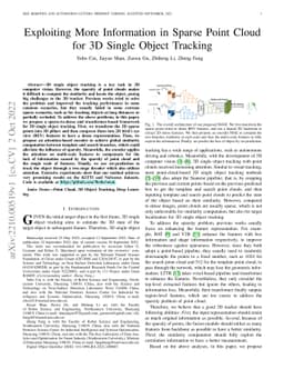 Exploiting More Information in Sparse Point Cloud for 3D Single Object
  Tracking