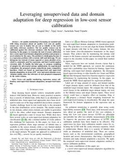Leveraging unsupervised data and domain adaptation for deep regression
  in low-cost sensor calibration