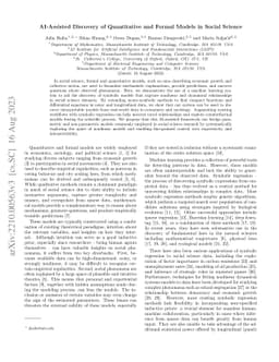 AI-Assisted Discovery of Quantitative and Formal Models in Social
  Science