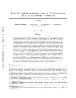 Deep Invertible Approximation of Topologically Rich Maps between
  Manifolds