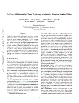 PrivTrace: Differentially Private Trajectory Synthesis by Adaptive
  Markov Model