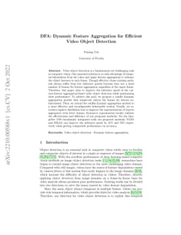 DFA: Dynamic Feature Aggregation for Efficient Video Object Detection