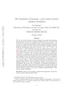 The boundaries of meaning: a case study in neural machine translation