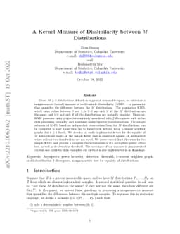 A Kernel Measure of Dissimilarity between $M$ Distributions