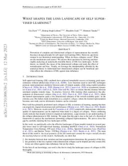 What shapes the loss landscape of self-supervised learning?