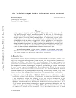 On the infinite-depth limit of finite-width neural networks