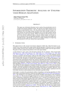 Information-Theoretic Analysis of Unsupervised Domain Adaptation