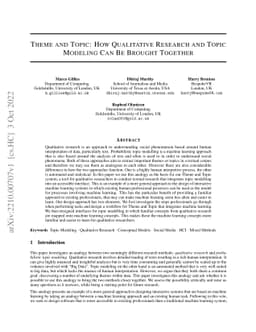 Theme and Topic: How Qualitative Research and Topic Modeling Can Be
  Brought Together