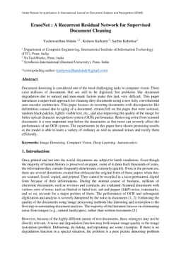 EraseNet: A Recurrent Residual Network for Supervised Document Cleaning
