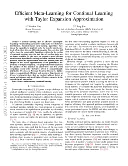 Efficient Meta-Learning for Continual Learning with Taylor Expansion
  Approximation