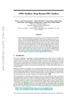 rPPG-Toolbox: Deep Remote PPG Toolbox