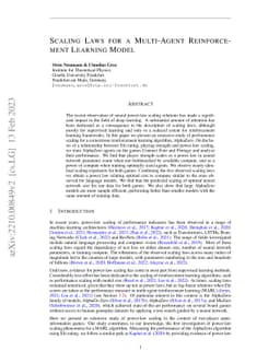 Scaling Laws for a Multi-Agent Reinforcement Learning Model