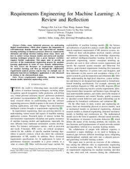 Requirements Engineering for Machine Learning: A Review and Reflection