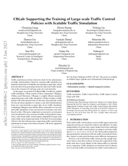 CBLab: Supporting the Training of Large-scale Traffic Control Policies
  with Scalable Traffic Simulation