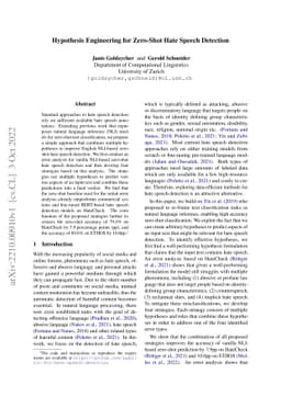 Hypothesis Engineering for Zero-Shot Hate Speech Detection