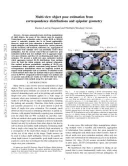 Multi-view object pose estimation from correspondence distributions and
  epipolar geometry