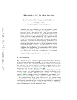 Hierarchical I3D for Sign Spotting