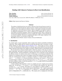 Dealing with Unknown Variances in Best-Arm Identification