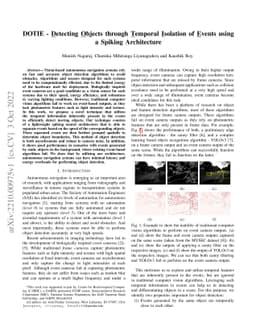 DOTIE - Detecting Objects through Temporal Isolation of Events using a
  Spiking Architecture
