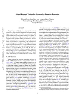 Visual Prompt Tuning for Generative Transfer Learning