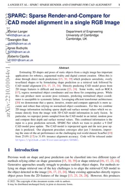 SPARC: Sparse Render-and-Compare for CAD model alignment in a single RGB
  image