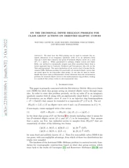 On the decisional Diffie-Hellman problem for class group actions on
  oriented elliptic curves