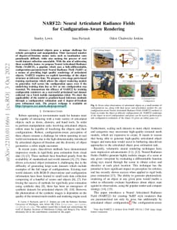 NARF22: Neural Articulated Radiance Fields for Configuration-Aware
  Rendering