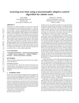 Learning over time using a neuromorphic adaptive control algorithm for
  robotic arms