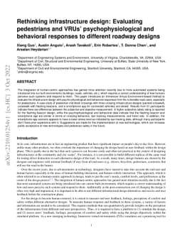 Rethinking infrastructure design: Evaluating pedestrians and VRUs'
  psychophysiological and behavioral responses to different roadway designs