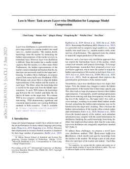 Less is More: Task-aware Layer-wise Distillation for Language Model
  Compression